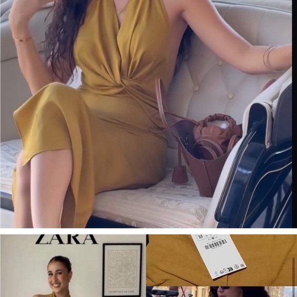 🌺ZARA NWT LINEN 2024 COLLECTION HALTER DRESS ZW COLLECTION Small - Picture 11 of 11
